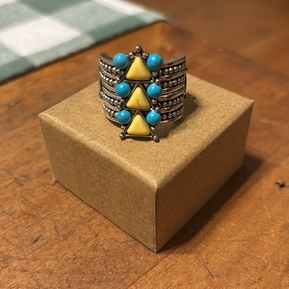Jewelry - Turquoise and Yellow Statement Ring